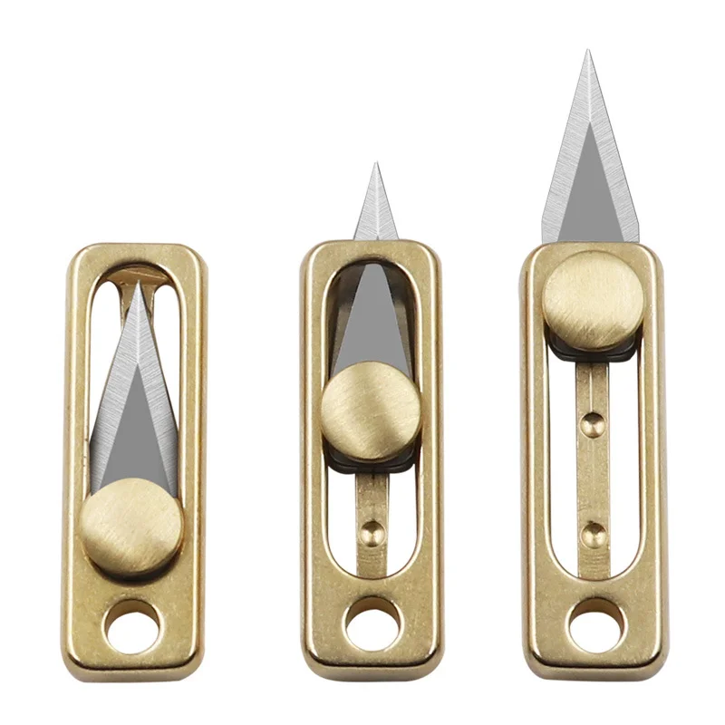Letter Opener Brass - Mini Pirinç Paslanmaz Çelik Bıçak Taşınabilir
