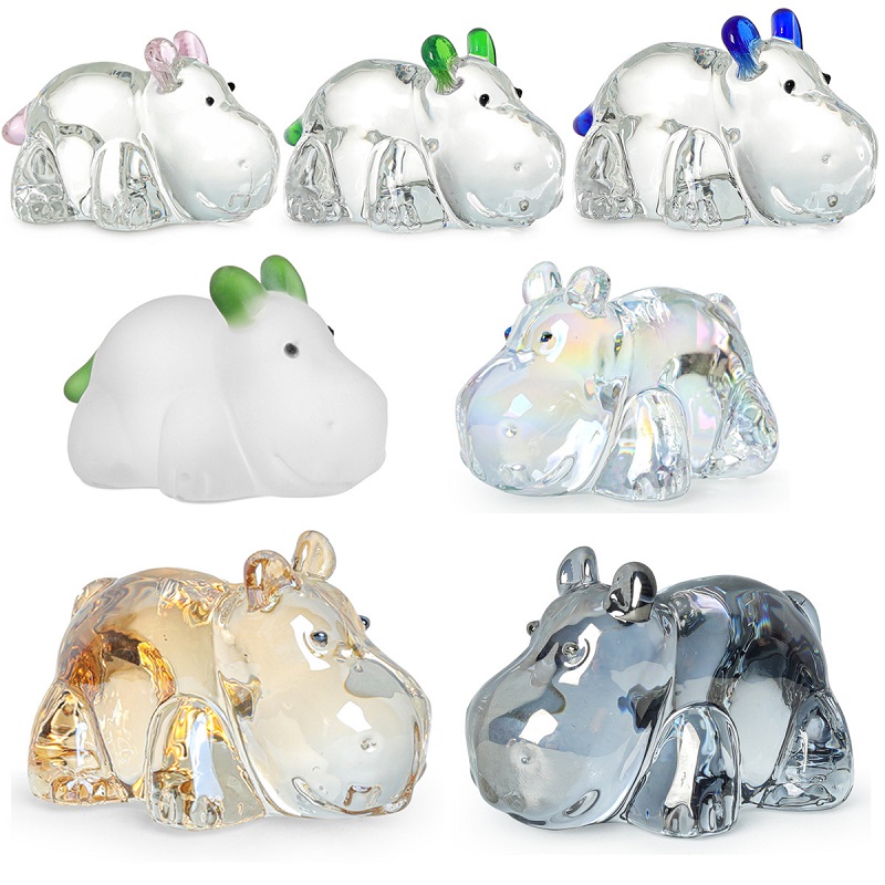 Paper Weight Crystal - 1 adet kristal su aygırı heykelcik