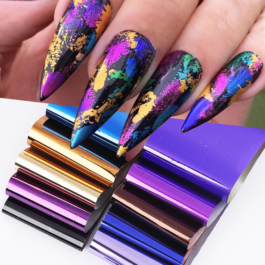 Gel Refill Pack - 10 adet Metalik Tırnak Transferi Folyolar
