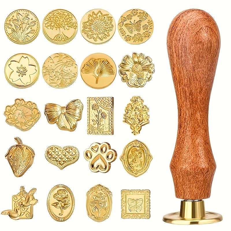 Wax Seal Stamp Set - 21 parçalı çeşitli stillerde balmumu damga