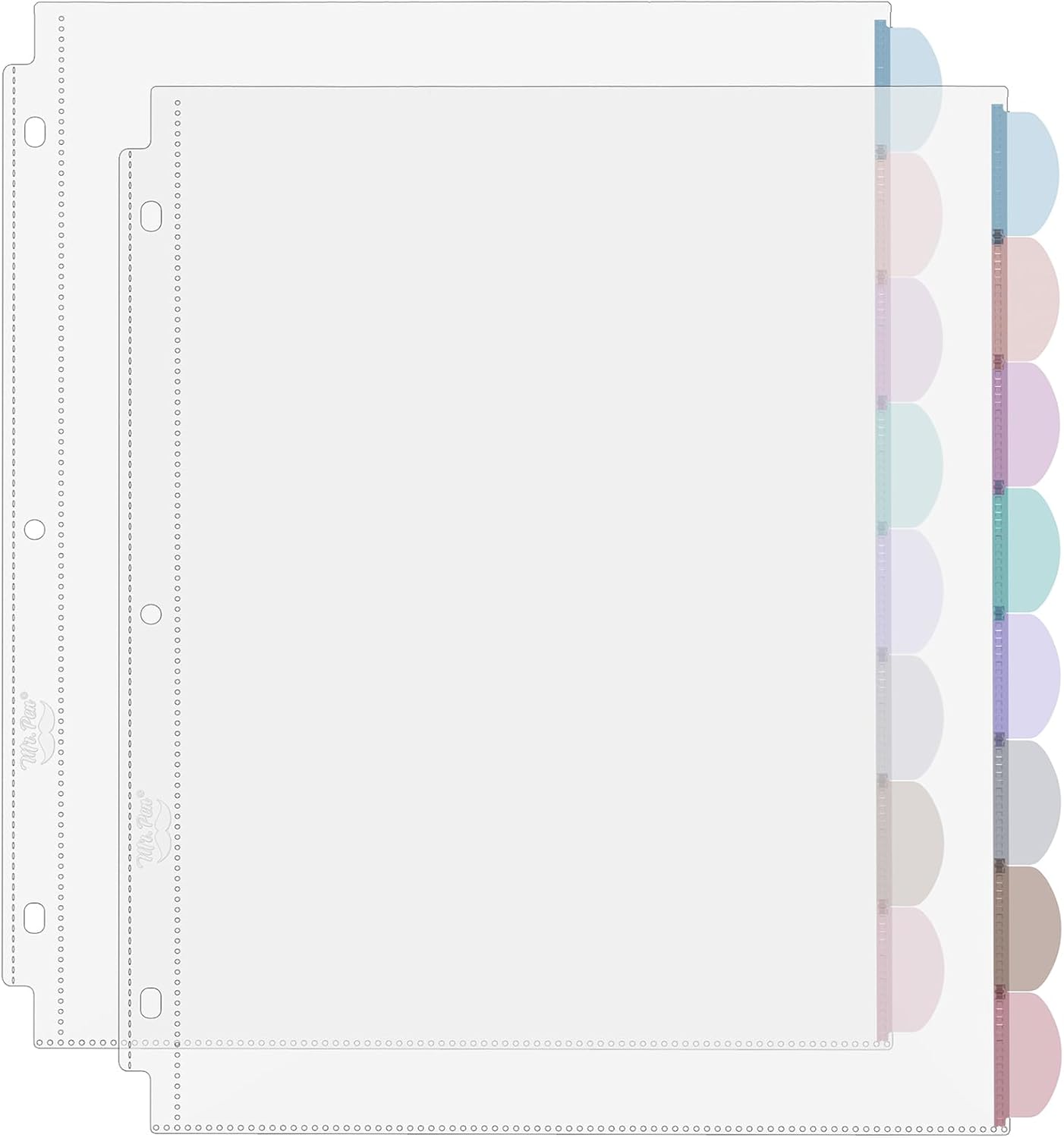 Tab Divider A4 - A4 Şeffaf Sayfa Koruyucuları, 8 Bölmeli,