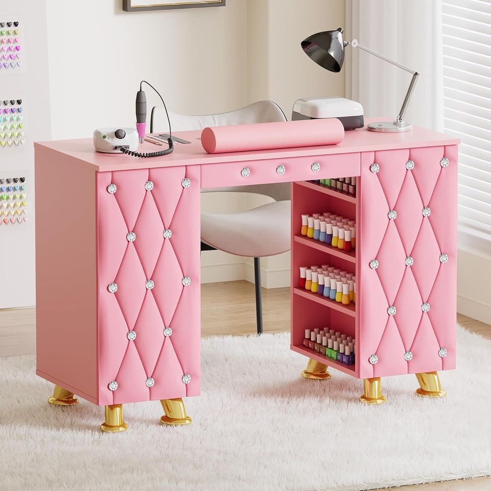 Leather Desk Pad - Manikür Masası Toz Toplayıcılı Tırnak Masası