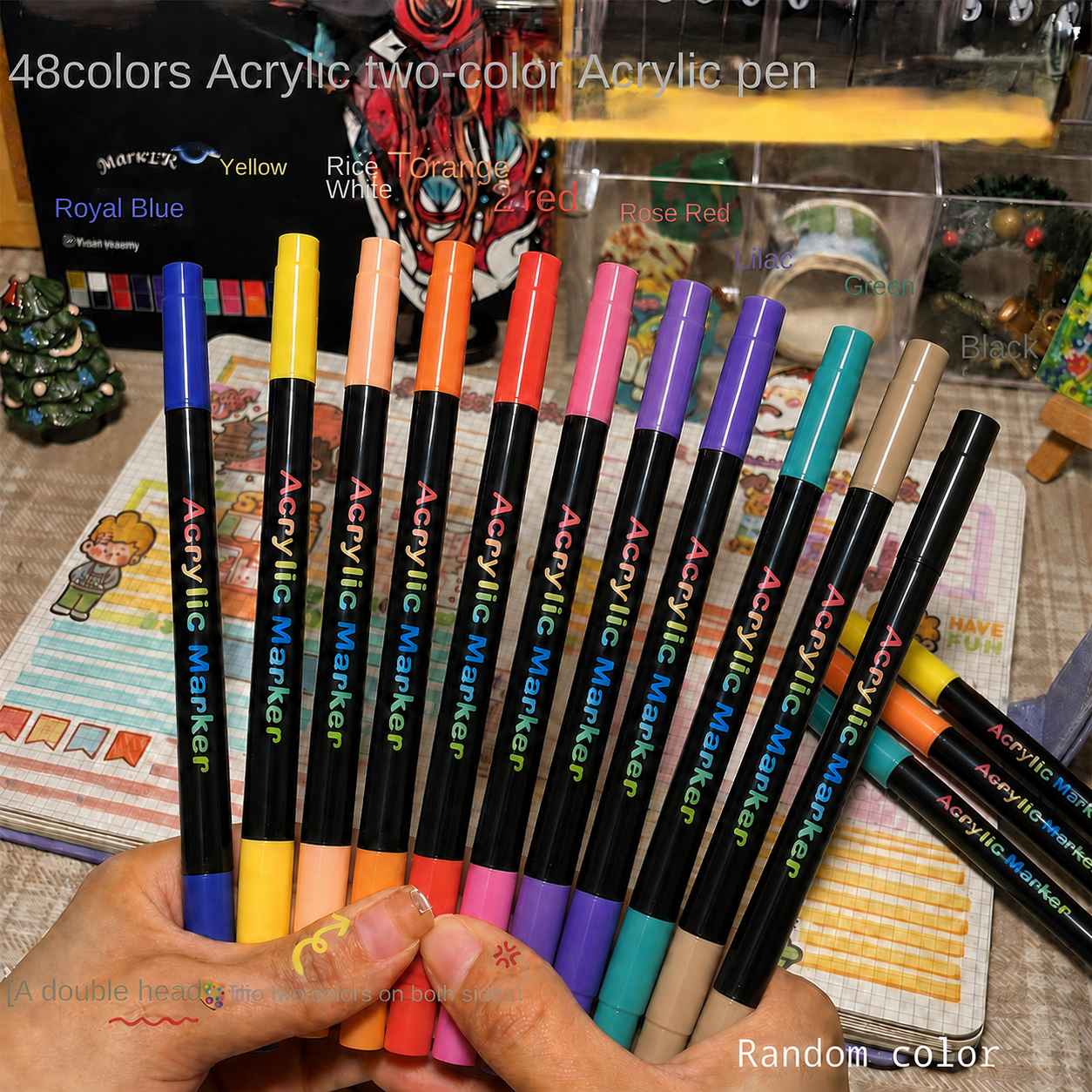Correction Pen Fine - Profesyonel Sanat Kullanımı 24/48 Renkli Akrilik