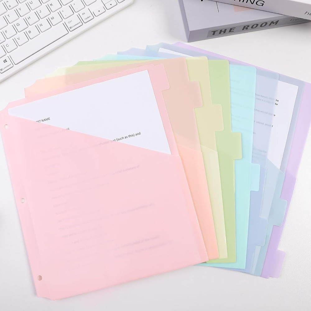 Tab Divider A4 - 8 adet Dayanıklı A4 Pastel Klasör