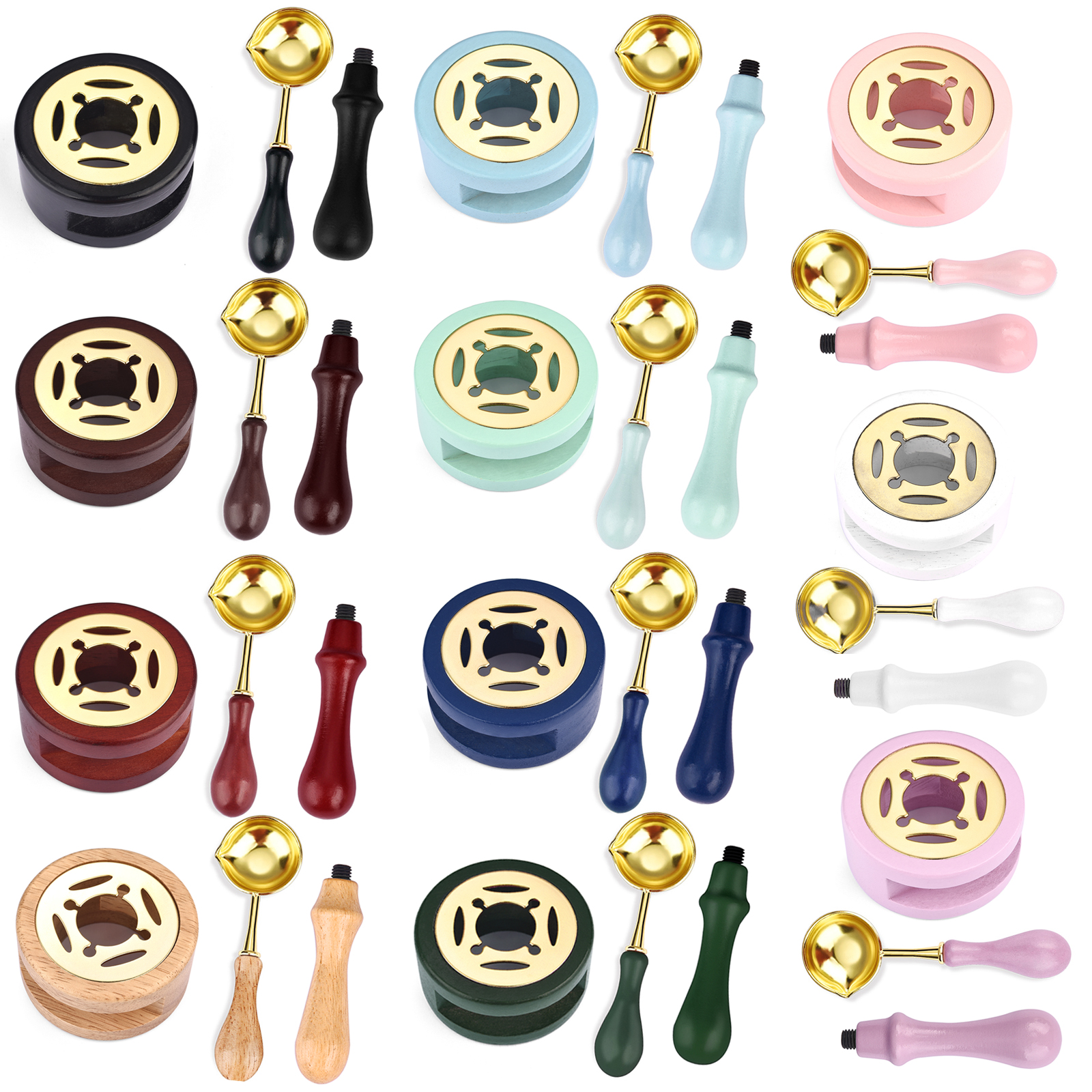 Wax Seal Stamp Set - 2/3 Parça Set Retro Mum Eritme