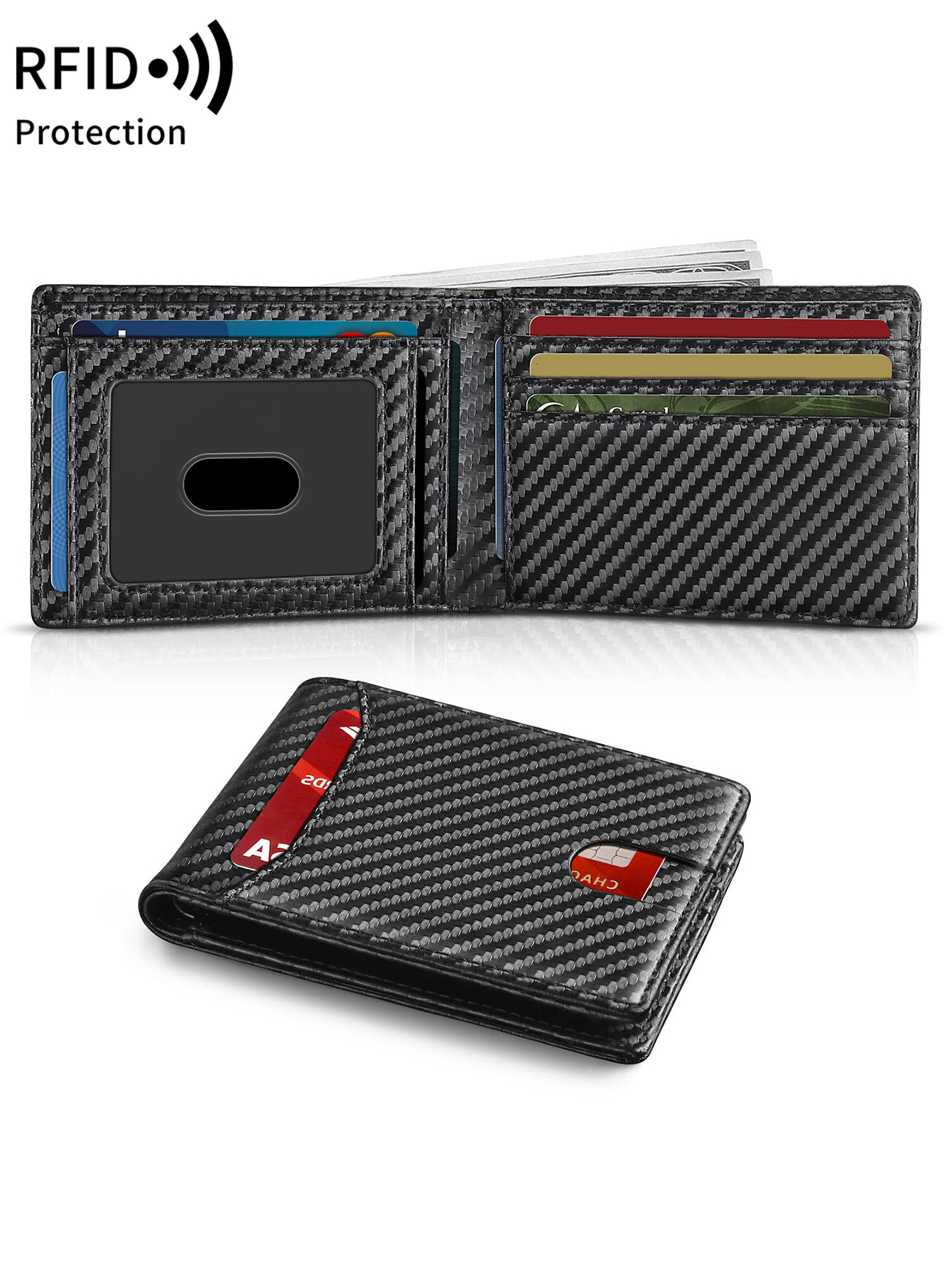 Index Card Holder - Erkek Ultra-İnce RFID Çift Katlı Cüzdan