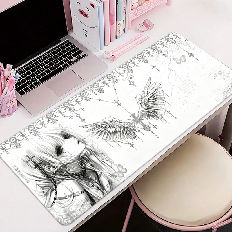 Leather Desk Pad - Deri Mousepad Siyah Beyaz Anime Estetik