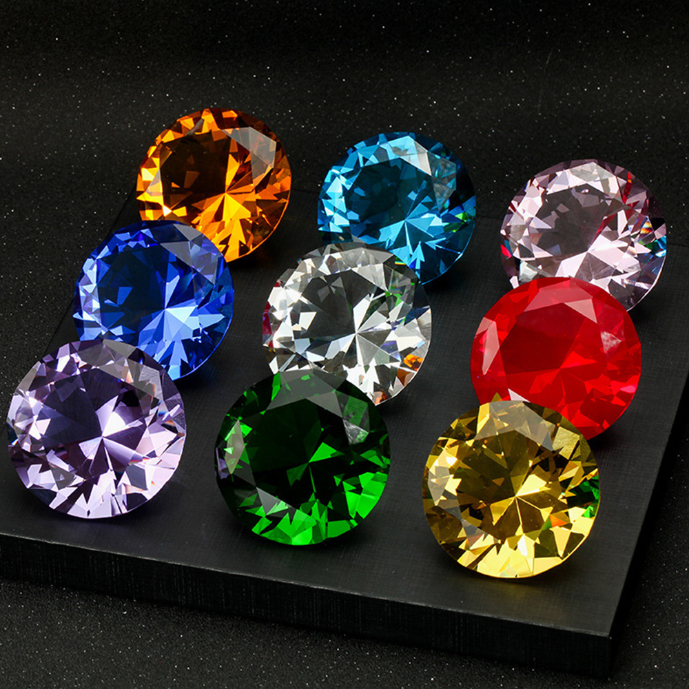 Paper Weight Crystal - 10 Renk Kristal Elmas Şekilli Paperweight