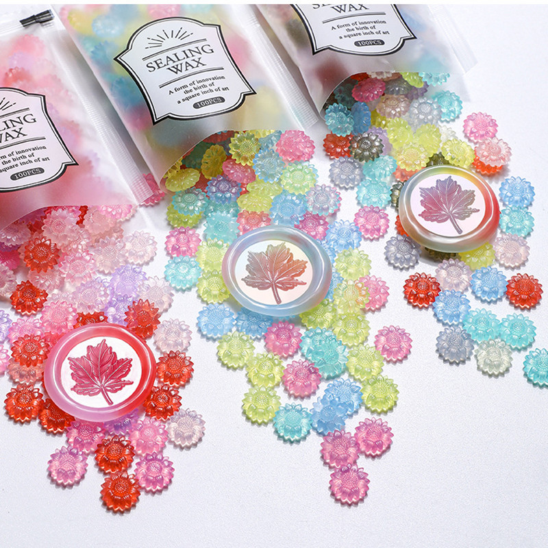 Wax Seal Stamp Set - 100 adet Saydam Ayçiçeği Sızdırmazlık Balmumu