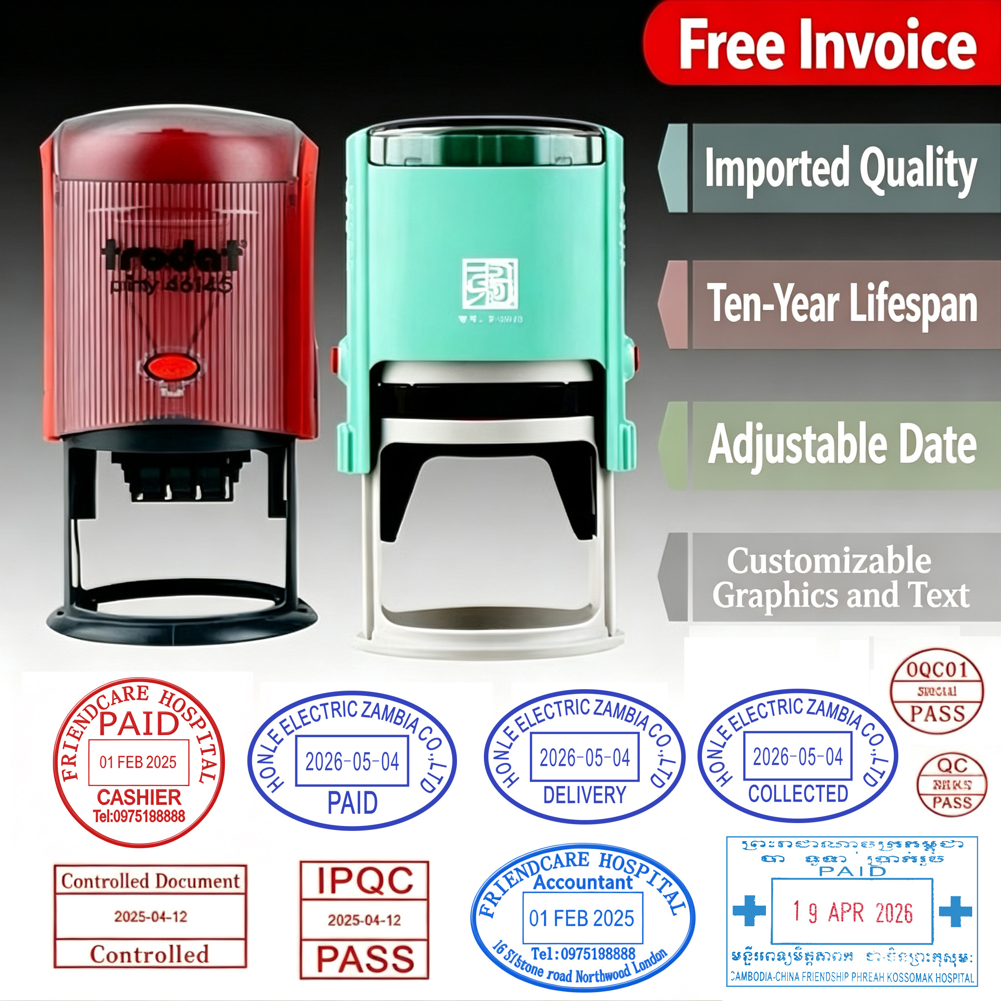 Kişiye Özel Gravürlü Mühürler, - Rubber Date Stamp incelemesi ve fiyatı
