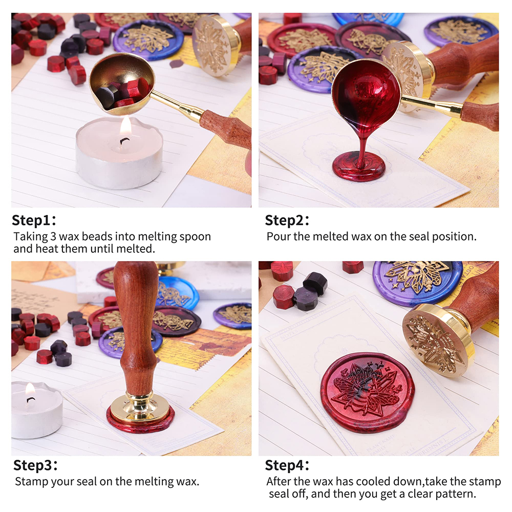 Mum Mühür Damga Kafa Güneş Ay  - Wax Seal Stamp Set incelemesi ve fiyatı